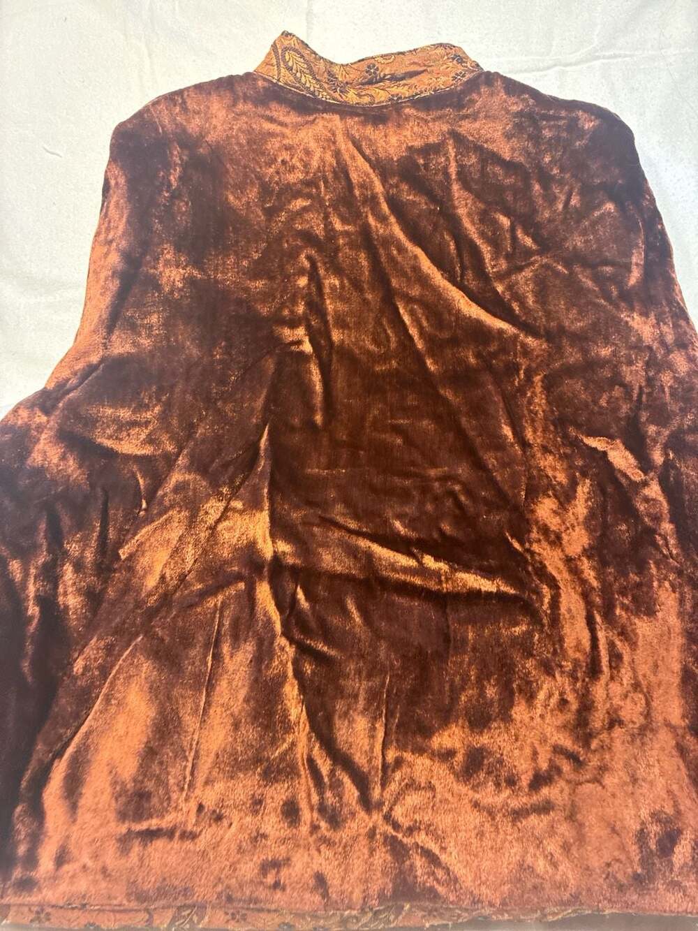 Coldwater Creek Patchwork Velvet Paisley Floral Button Front Jacket Size PM - Picture 12 of 13